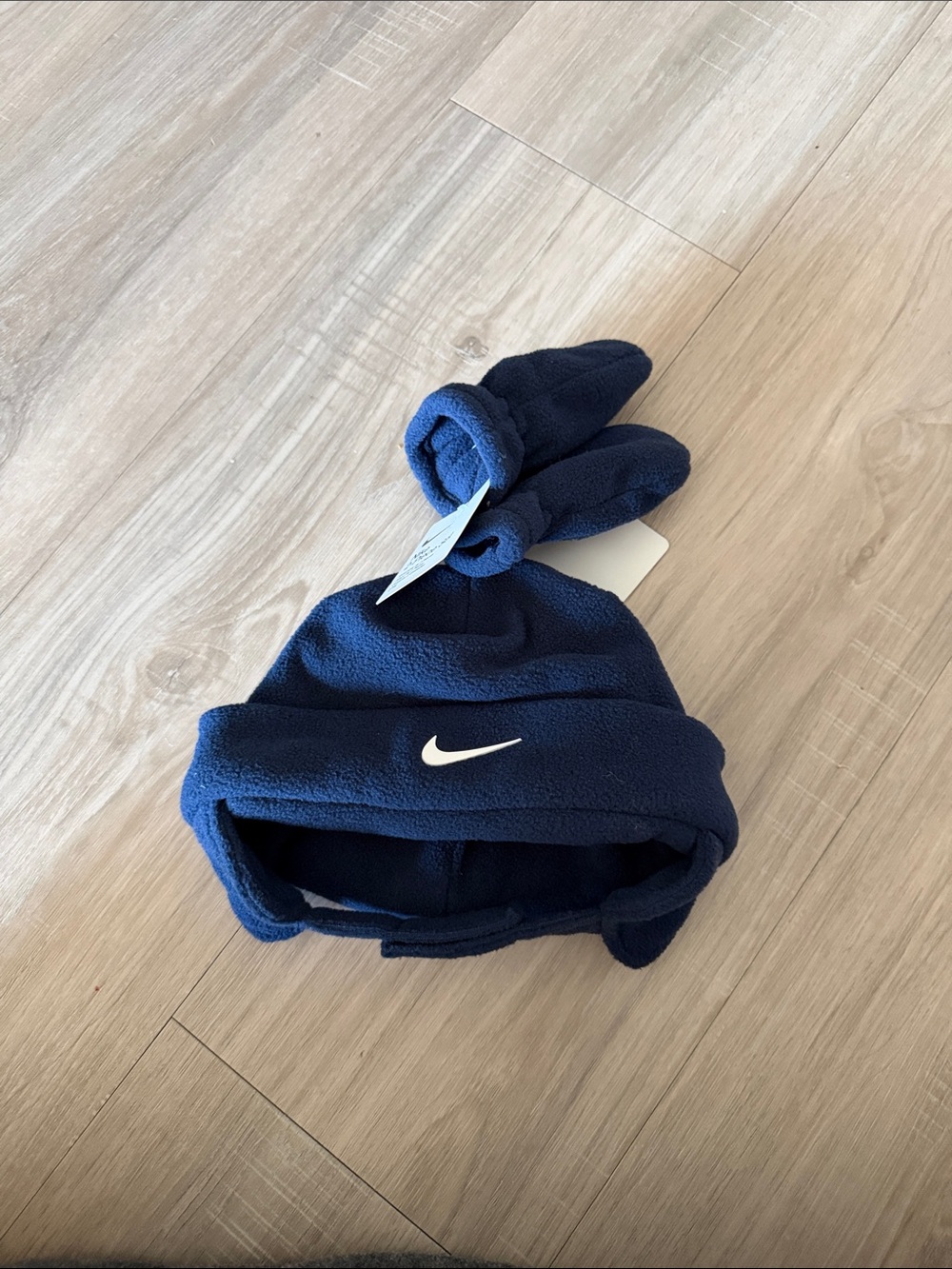 Nike Navy Blue Fleece Earflap hat with mittens